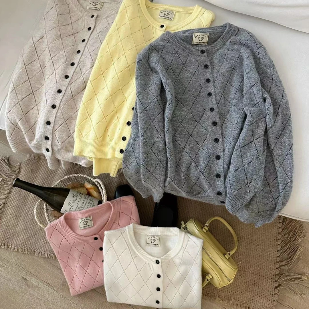 集合链接 春装新款韩系针织开衫洋气春秋季毛衣女装外套宽松上衣