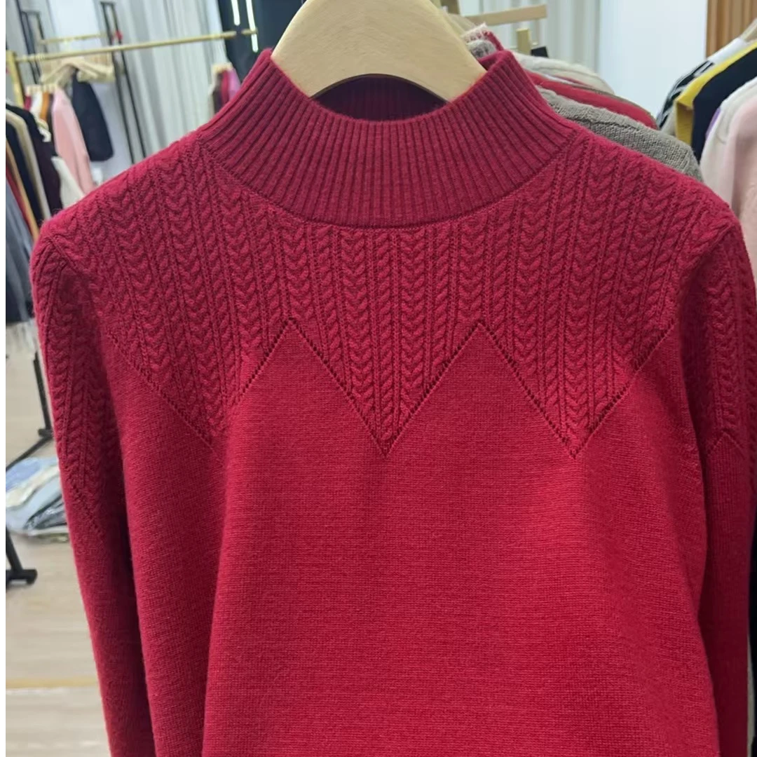 550#秋冬新款半高领休闲长袖针织衫96