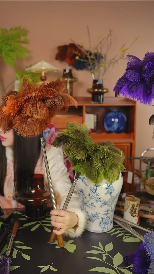 鸵鸟毛长款49绿 49橙