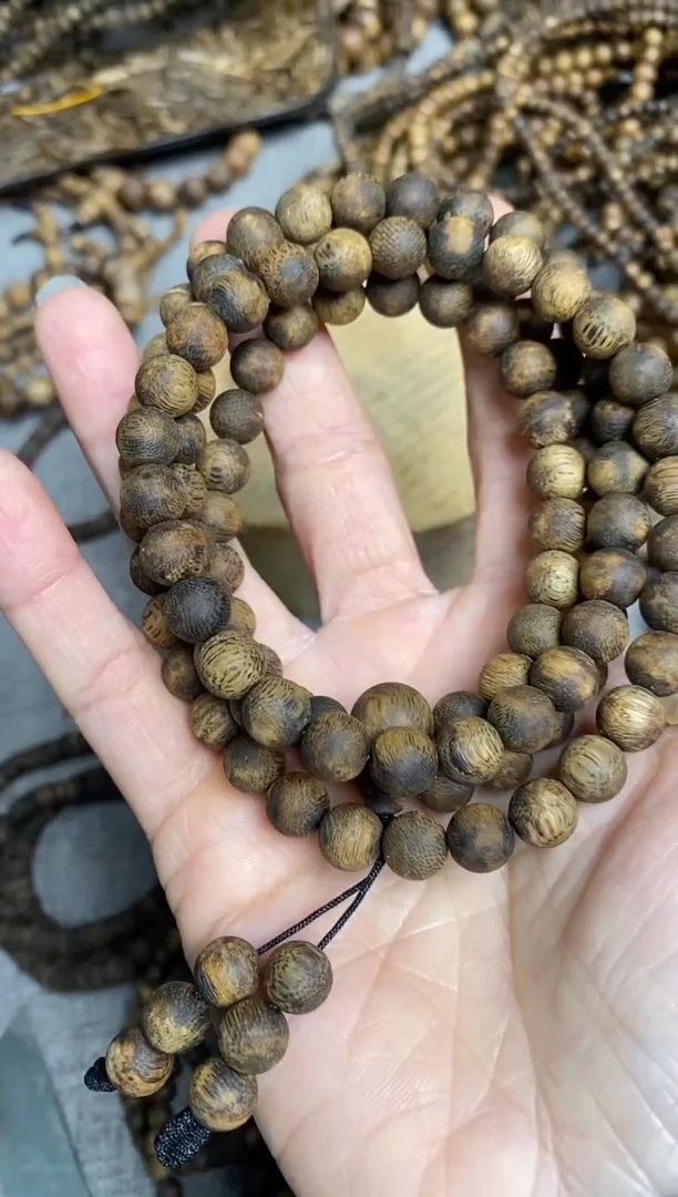 沉香手串海南一代老料08圆珠多圈手串29+多样性发一