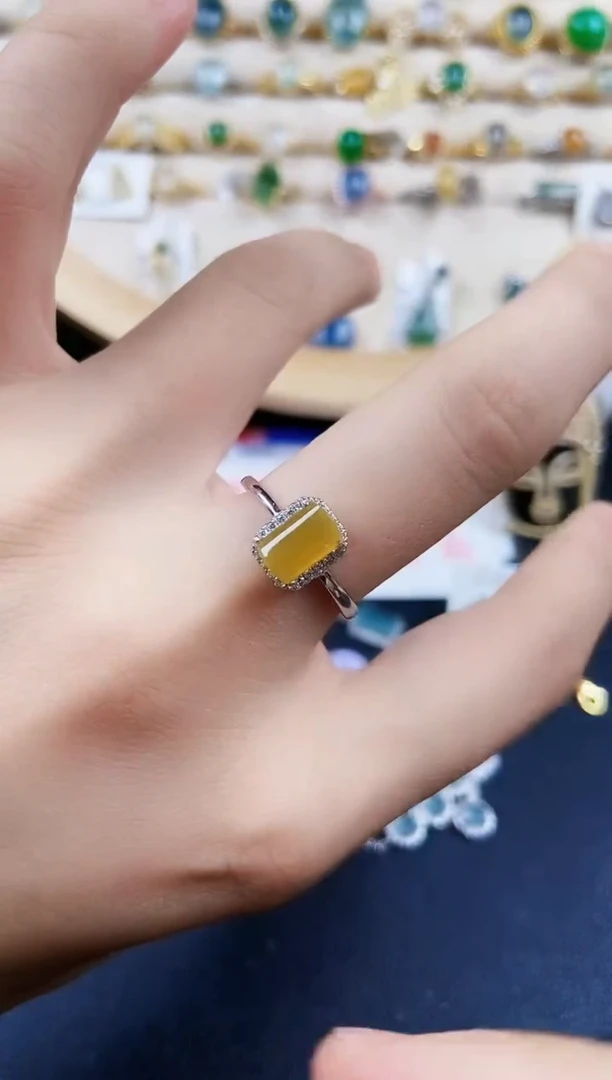 翡翠戒指银S925镶嵌416589