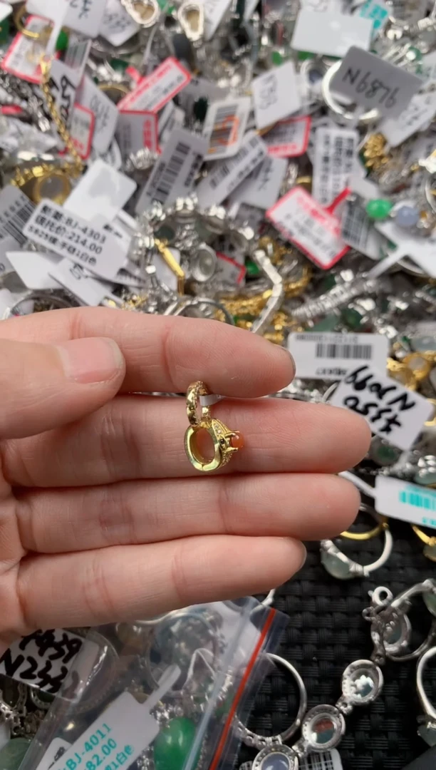 银S925镶嵌戒指翡翠婉*2-----5