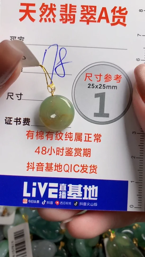 翡翠18K金镶嵌颈饰0683626599