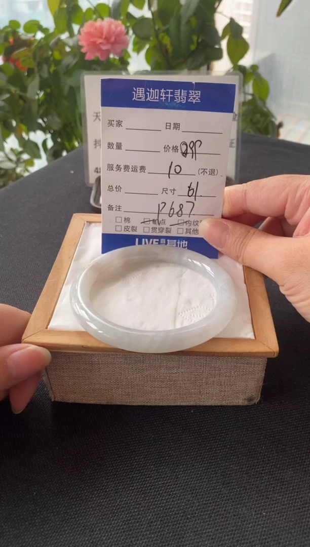 未镶嵌手镯翡翠61.8圈口 P687编码