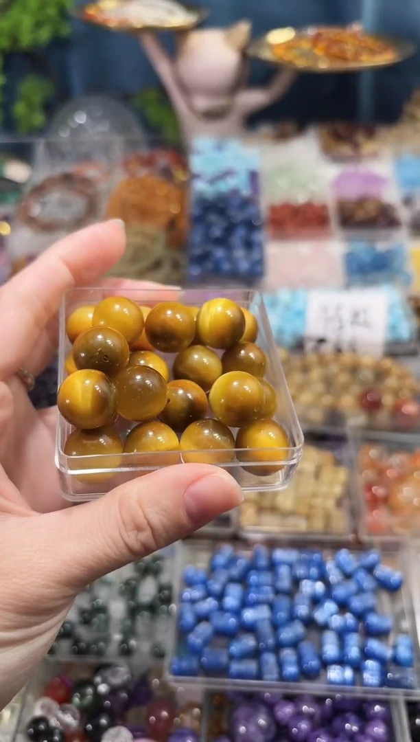 【闪购商品】水晶手串未镶嵌金虎眼单珠一颗约卡14