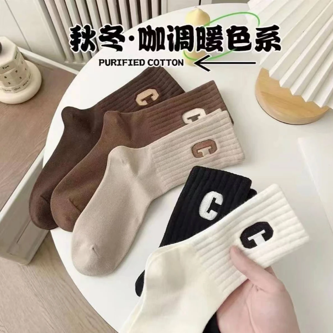 【福利】袜子女秋季韩版薄款字母可爱百搭ins凤袜子