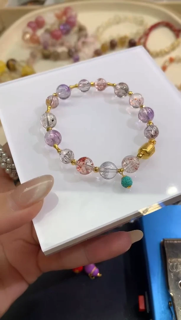 18K金镶嵌手串水晶A173|5800