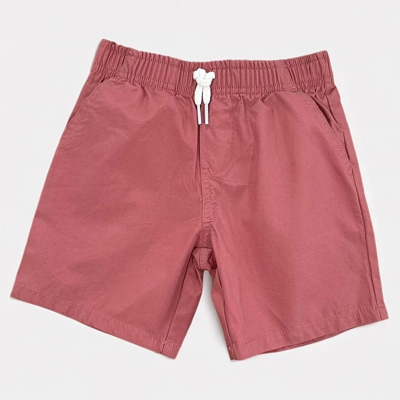 粉色.牛仔.砖红G家纯色儿童半裤夏季短裤.假抽绳