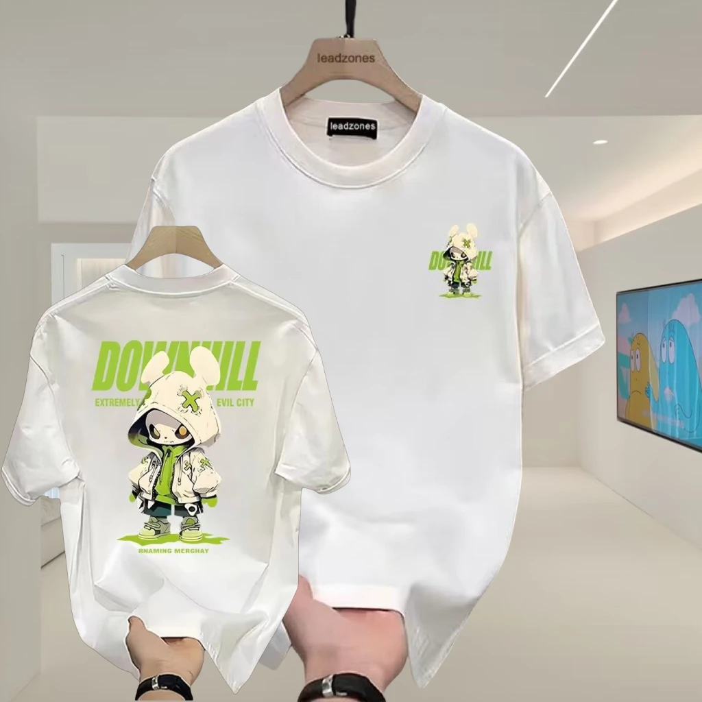 2025新款宽松纯棉宿帅轻奢男士短袖T恤圆领半袖创意休闲百搭上衣