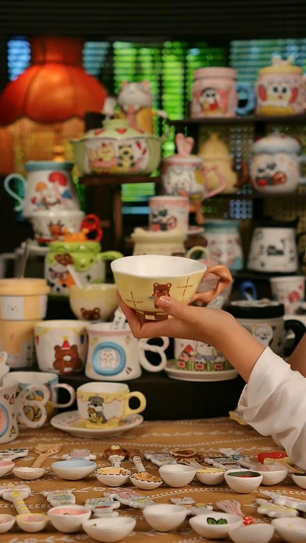 陶瓷无盖款景德镇创意陶瓷手绘釉下彩高温陶瓷杯