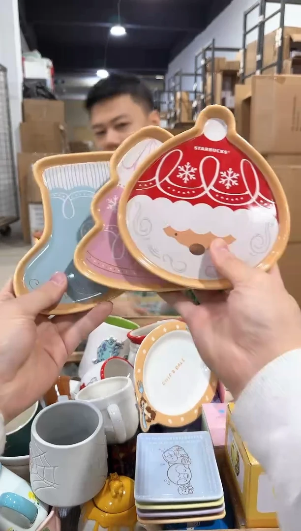瓷片圣诞xbb小碟子3件套