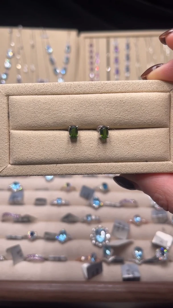 合金耳饰紫晶  绿色经典款