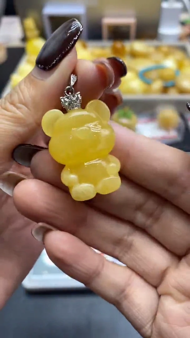 琥珀银S925镶嵌珠宝奇石511