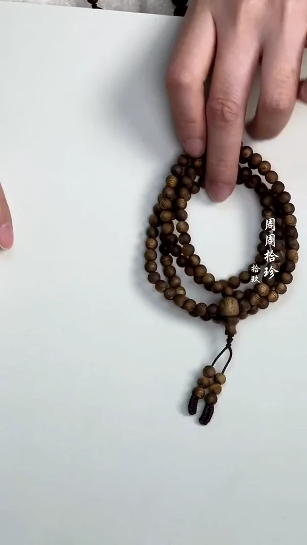 沉香手串5mm圆珠多圈8g