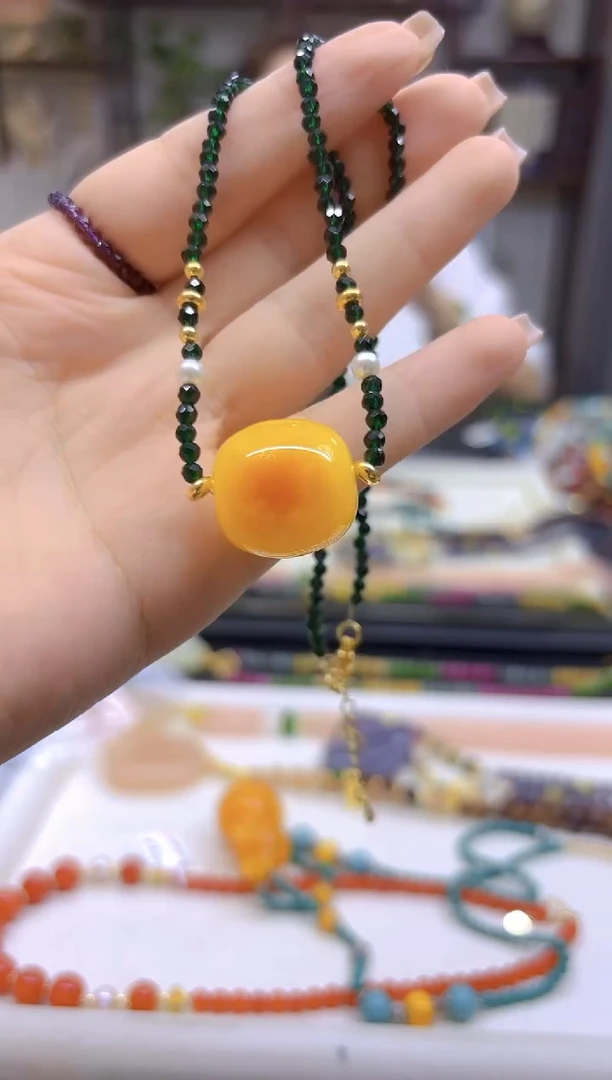 未镶嵌颈饰蜜蜡DIY款XQ11