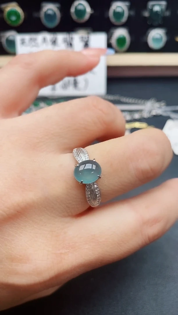 翡翠戒指银S925镶嵌321321