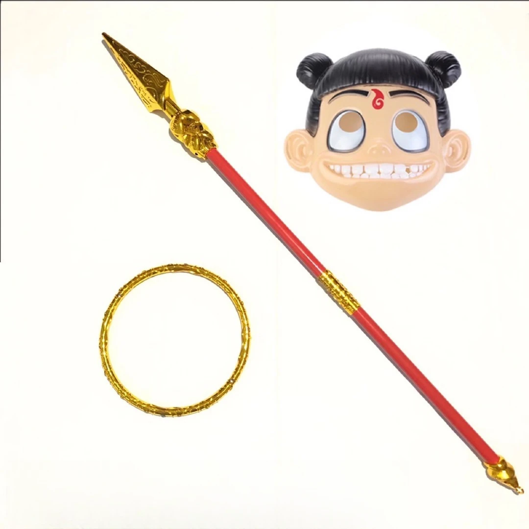 新款自动伸缩火尖枪哪吒兵器红缨枪地摊庙会景点乾坤圈火尖枪玩具