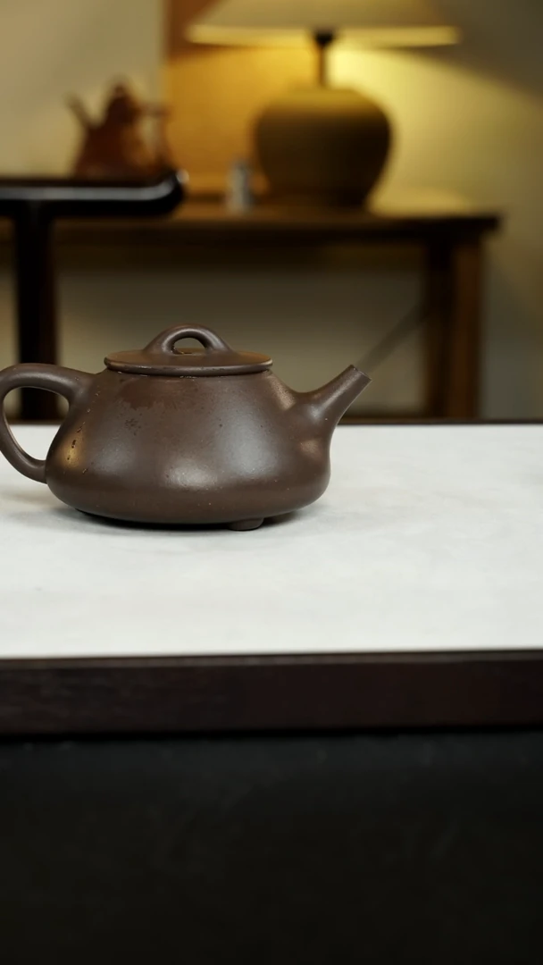 【闪购商品】紫砂茶壶全手工平盖石瓢270CC