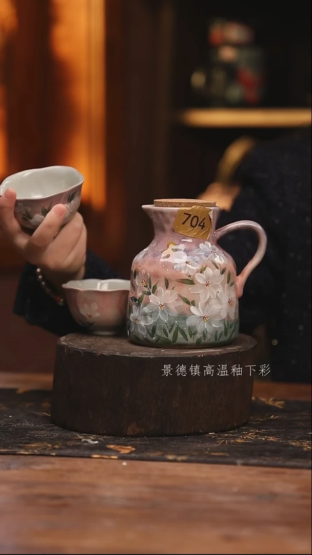 陶瓷景德镇高温釉下手绘陶瓷@L704@