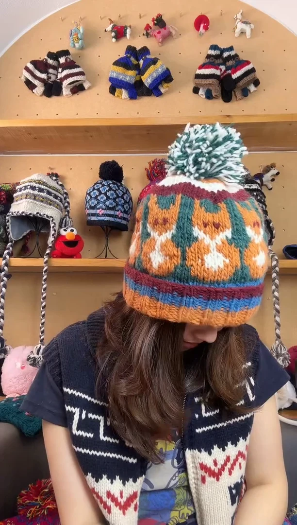 羊毛百分百纯手工帽子狐狸1