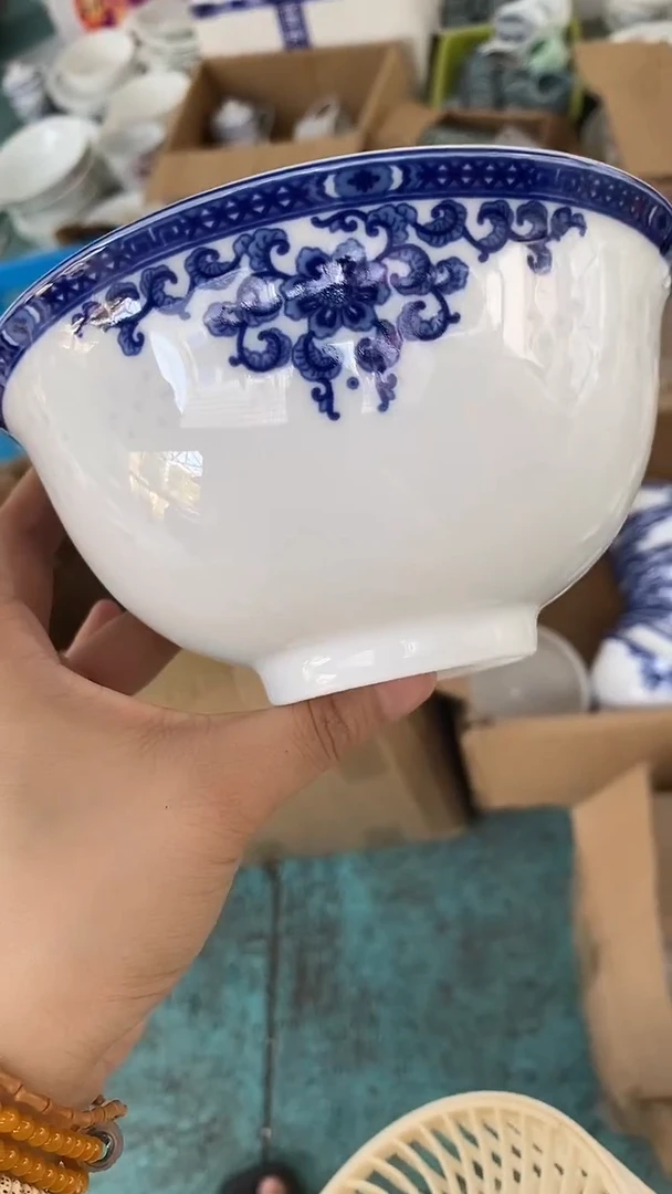 摆件红叶缠枝莲6寸反口面碗 拍一发二