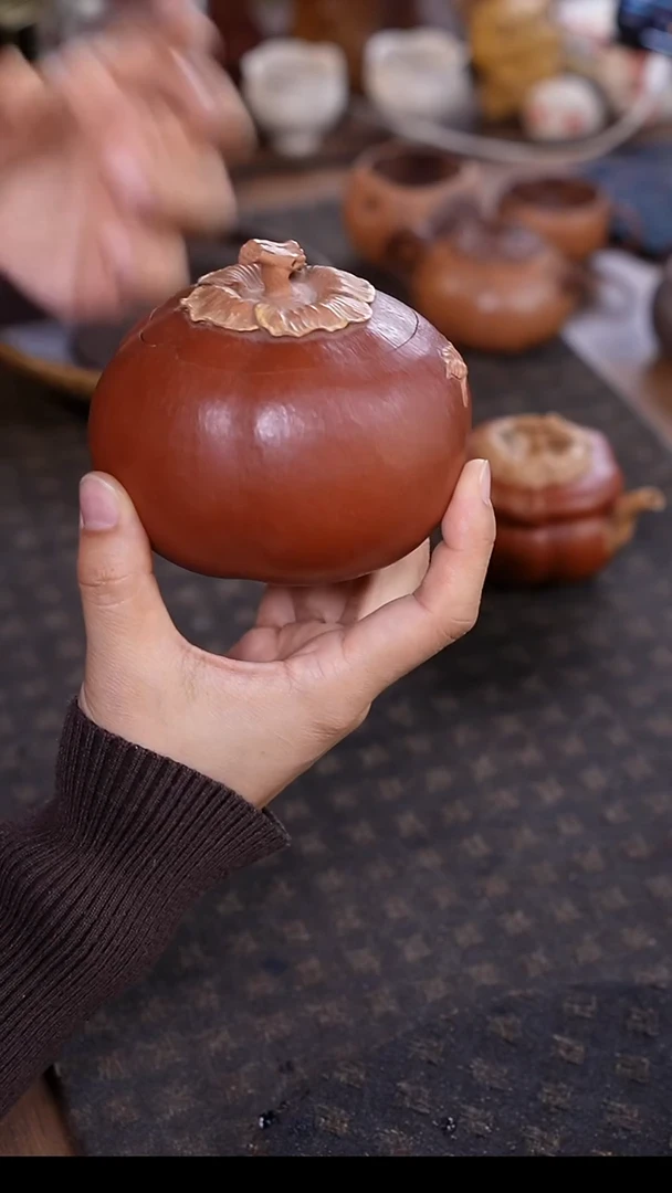 茶杯紫砂紫砂柿子罐