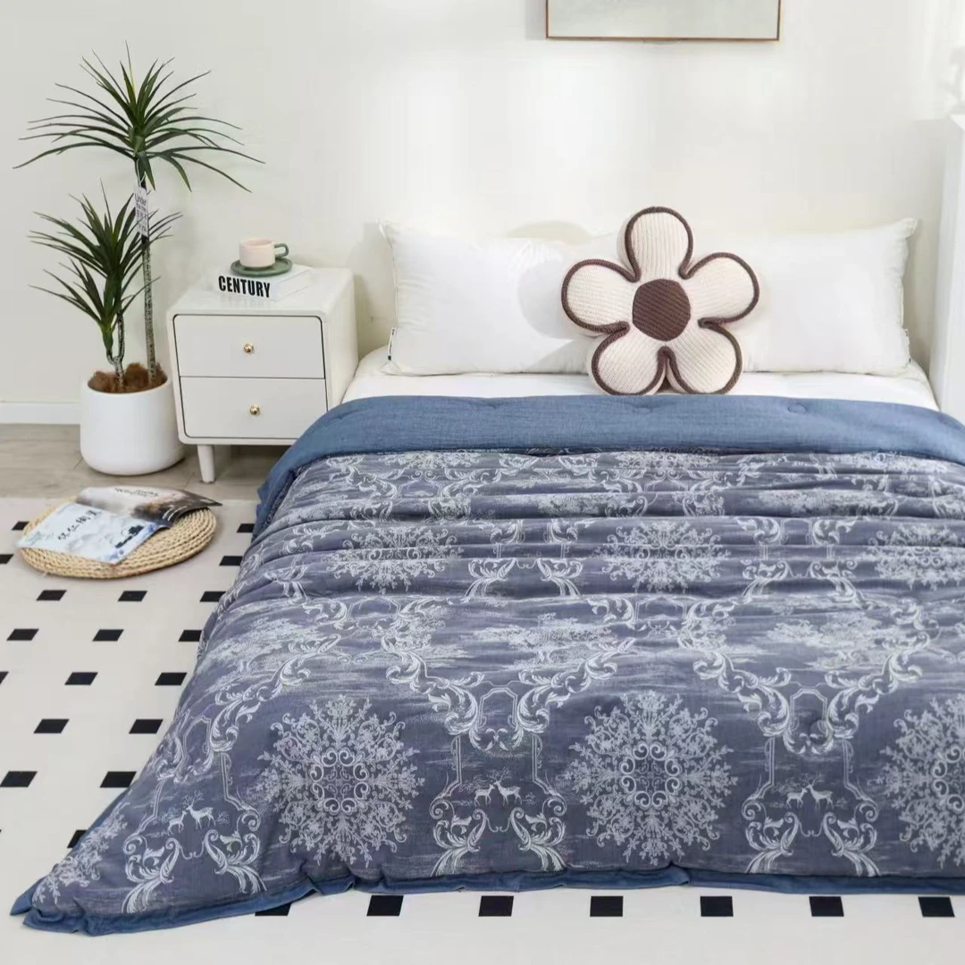 【伊卡】双人200*230全棉双层纱秋冬被可机洗