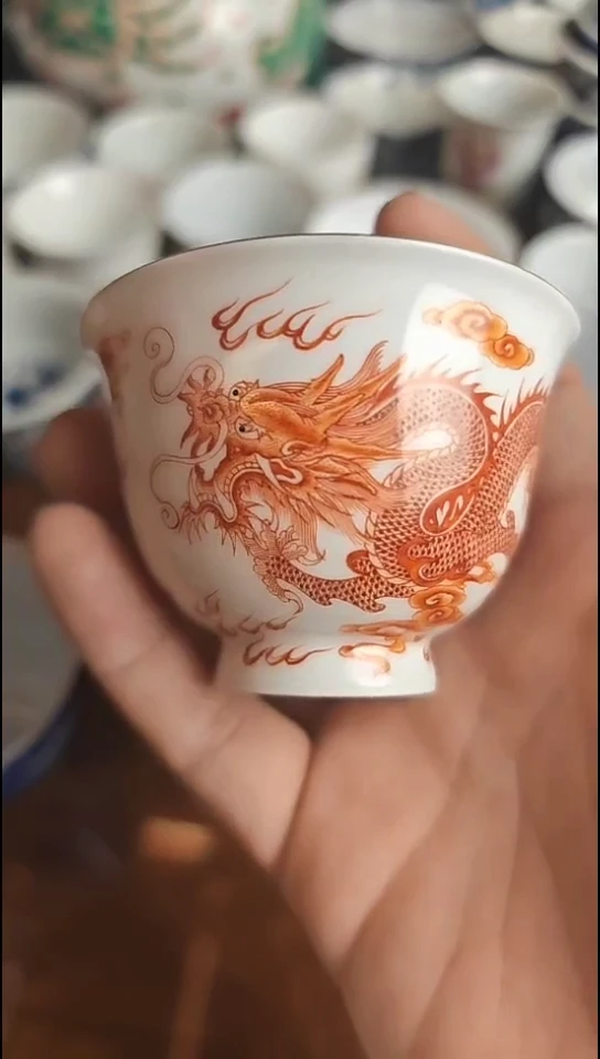 陶慵*矾红压手杯龙无包装不退换20