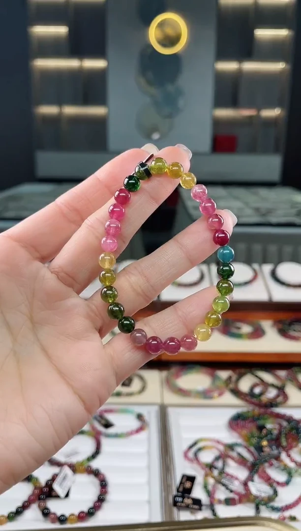 未镶嵌老矿碧玺单圈手串6mm+碧玺（多样性发一条）T