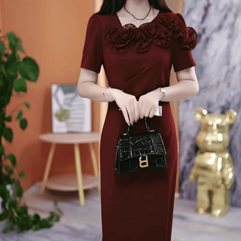 807【连衣裙】2025夏季时尚优雅韵味显瘦收腰高端精致显瘦连衣裙