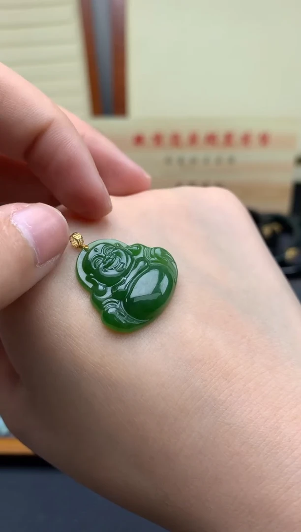 【闪购商品】定制和田玉吊坠18K金镶嵌/////////