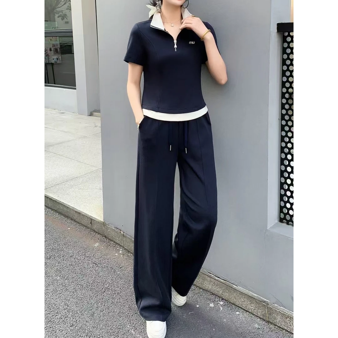 小施家设计拼接时尚拼色高货套装652