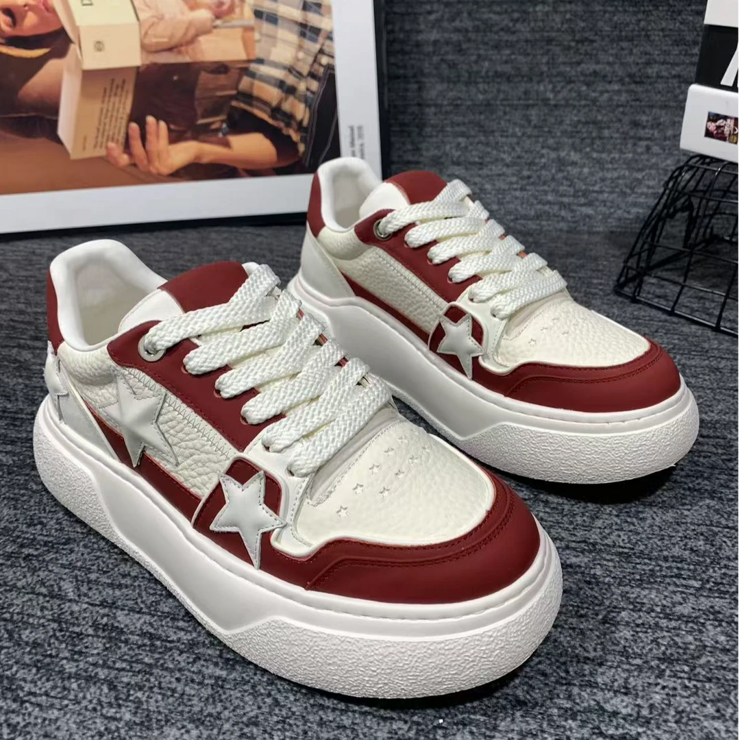 J5118【单鞋】新款男士真皮时尚百搭厚底休闲潮鞋