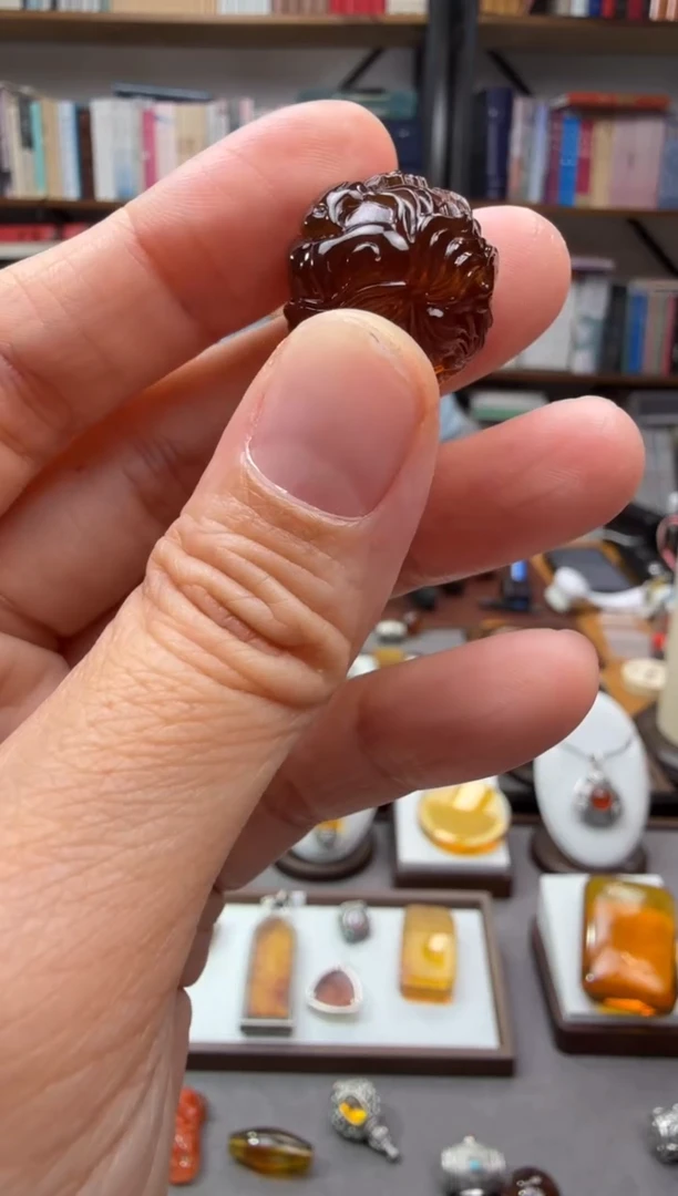 未镶嵌颈饰琥珀九尾狐单珠--多样性发一