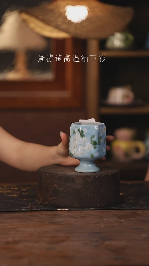 陶瓷景德镇高温釉下手绘陶瓷096