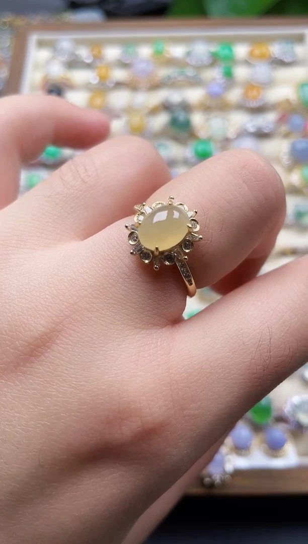 银S925镶嵌戒指翡翠89