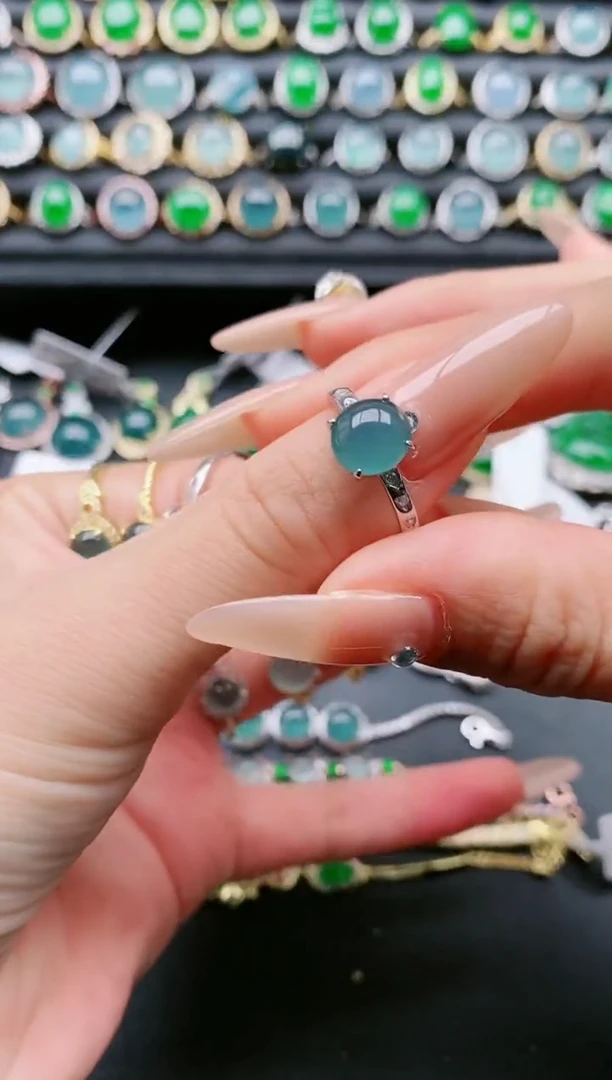 【闪购商品】翡翠戒指银S925镶嵌1111