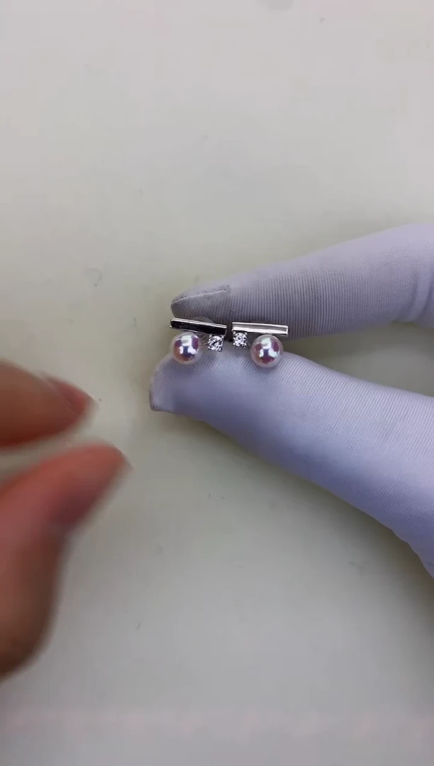 银S925镶嵌DA海水珍珠 GD026 耳钉 6