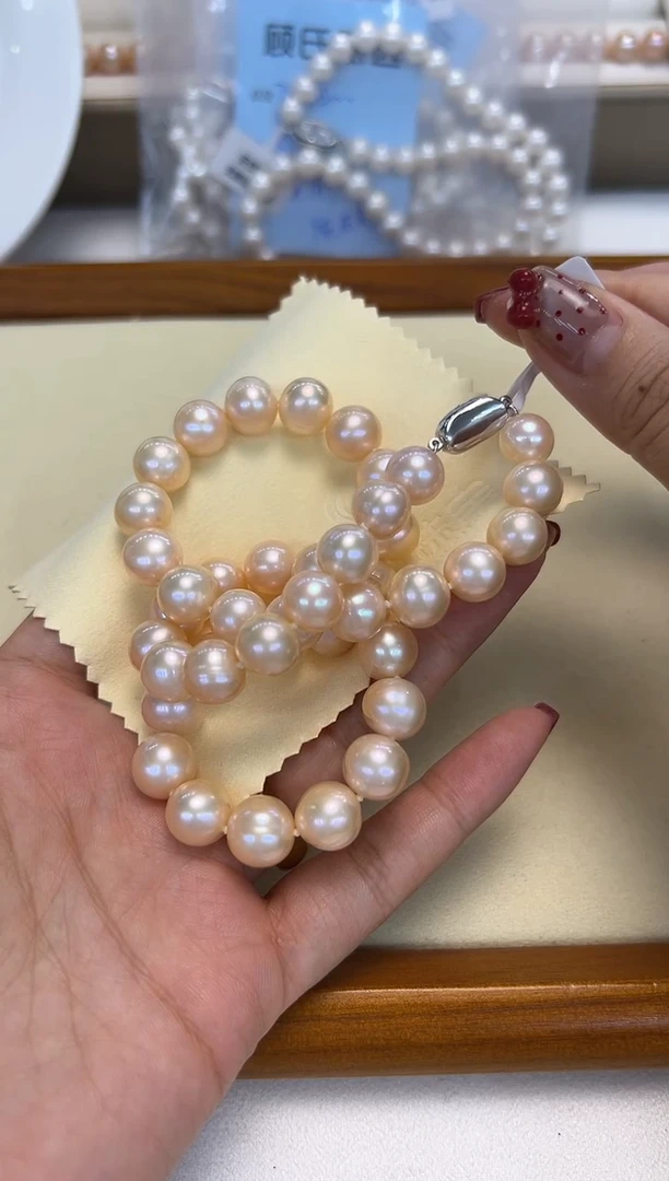 颈饰银S925镶嵌淡水珍珠9.5-10.5MM无核