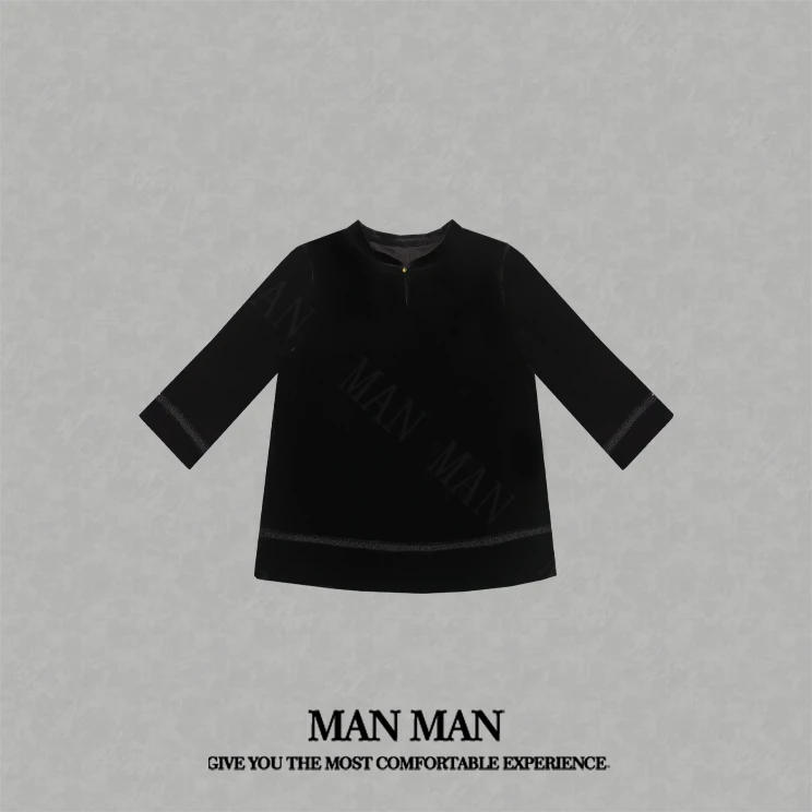 满满-『黛缕桑蚕丝丝绒衫』25234重磅秋款气质时尚百搭轻奢