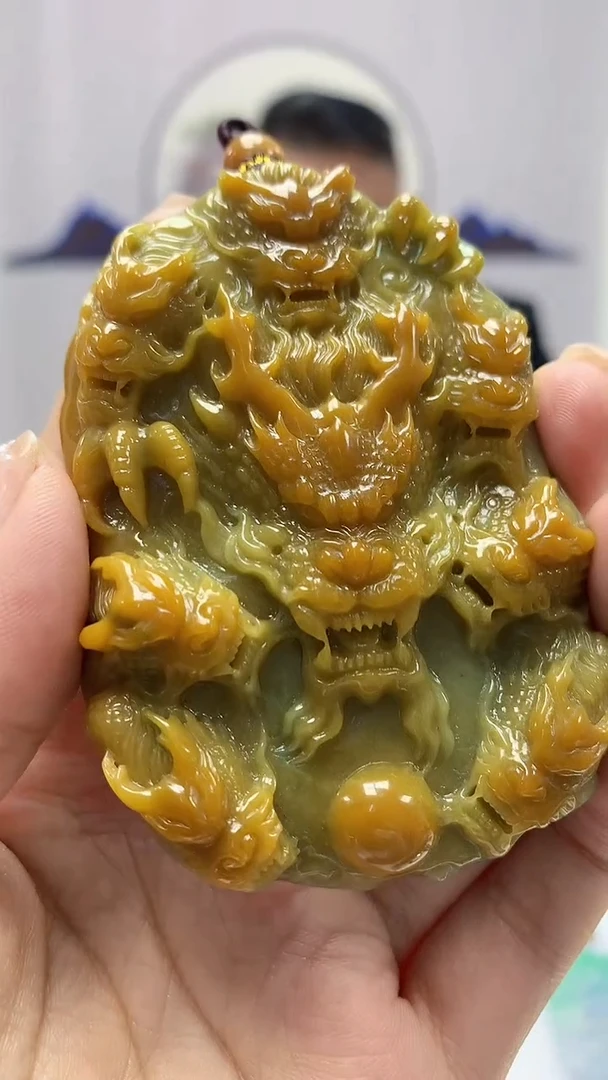 【闪购商品】定制翡翠未镶嵌4969ms-毛货292龙牌