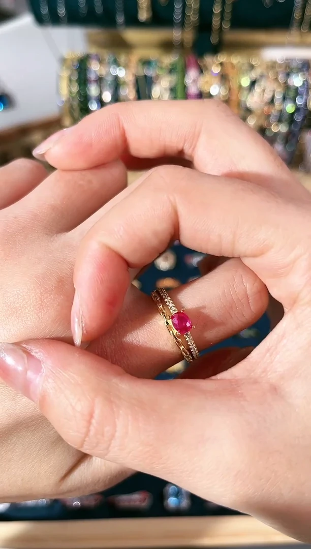 【闪购商品】红宝石戒指银S925镶嵌S-325