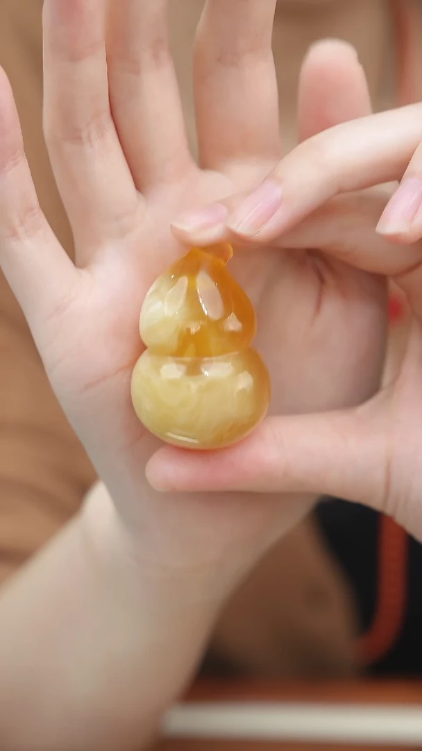 蜜蜡颈饰未镶嵌迪***吧闪18葫芦全20g+