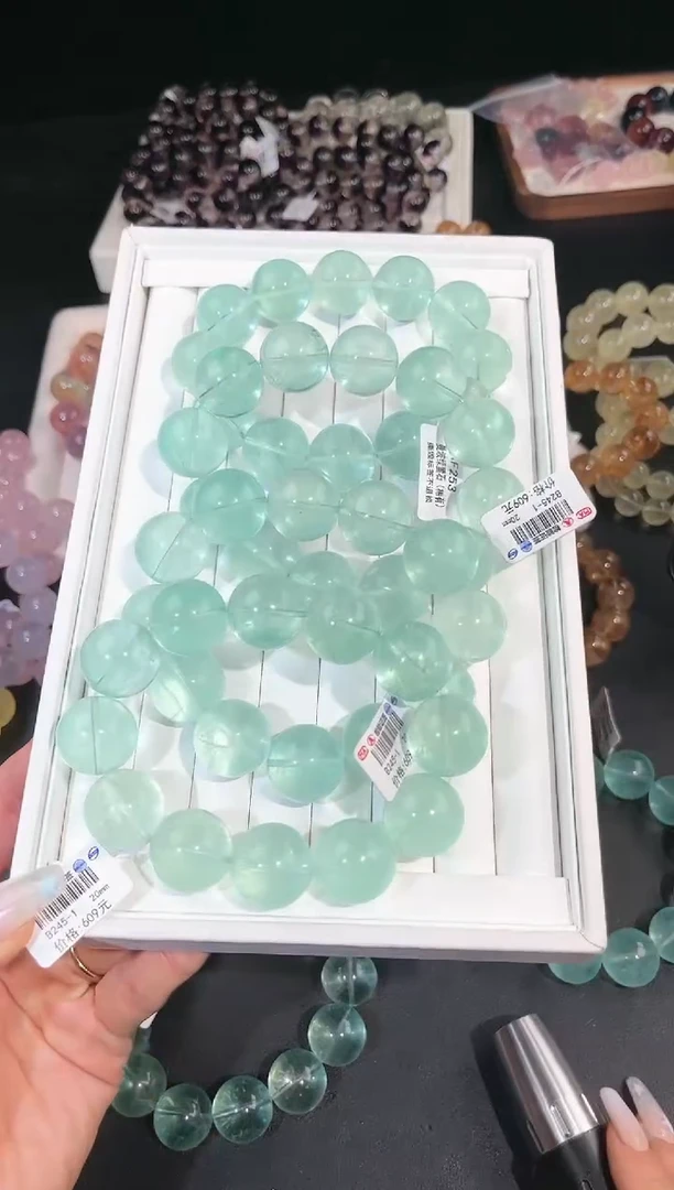 手链未镶嵌萤石多样性发一薄荷曼波20mm