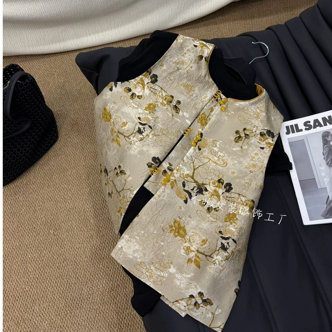 【允许】原创设计师款小众马甲国风宽松版休闲小众气质时尚双面中式