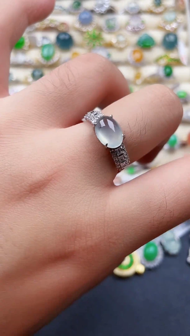 银S925镶嵌戒指翡翠17