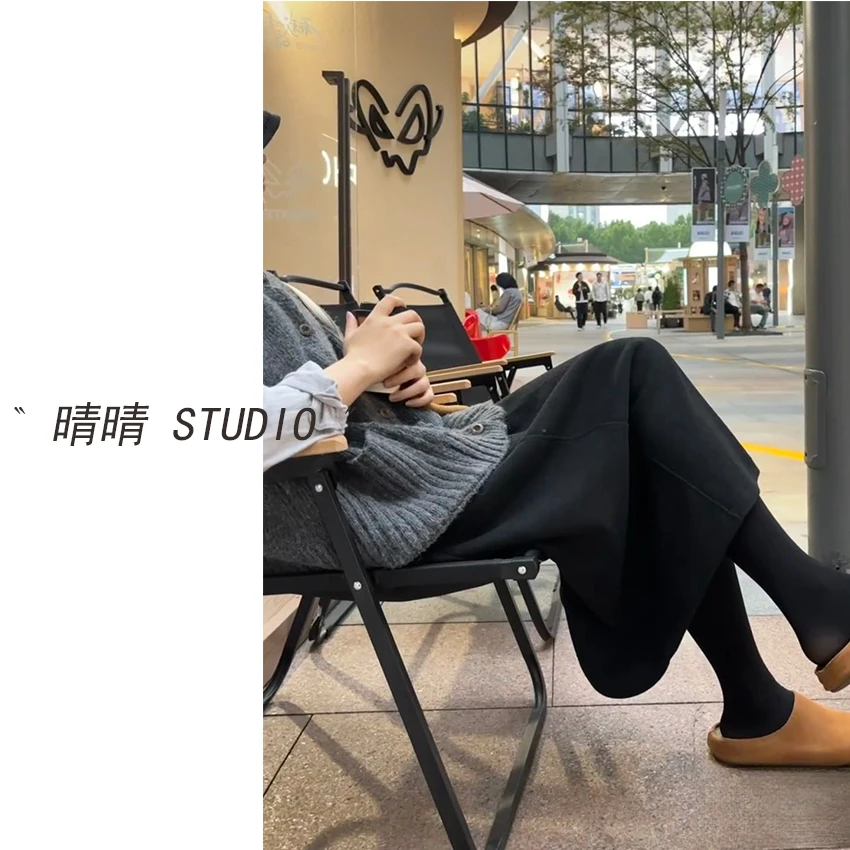 晴晴家-「纸片裙」25年冬季韩系时尚休闲慵懒感羊毛半身裙9911