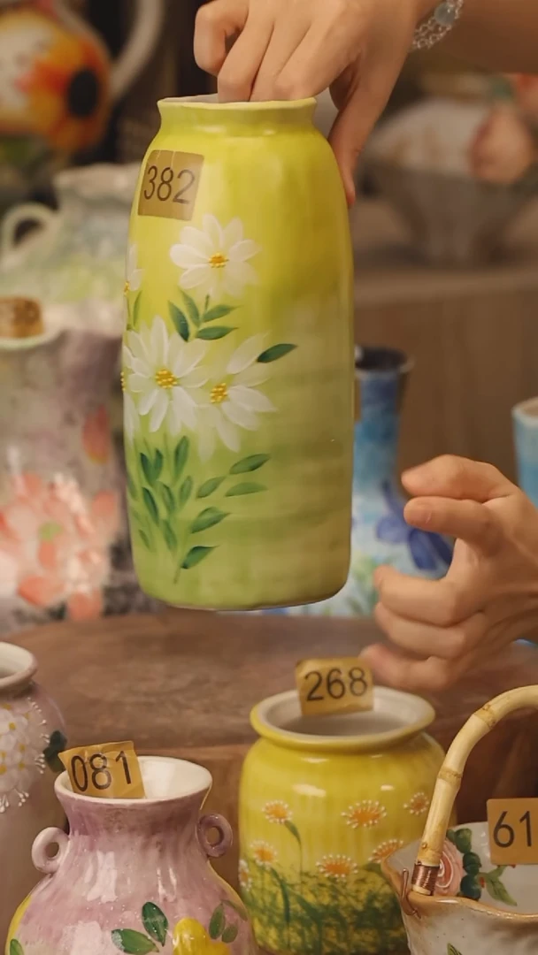 陶瓷382景德镇设计师手作花器摆件侘寂风