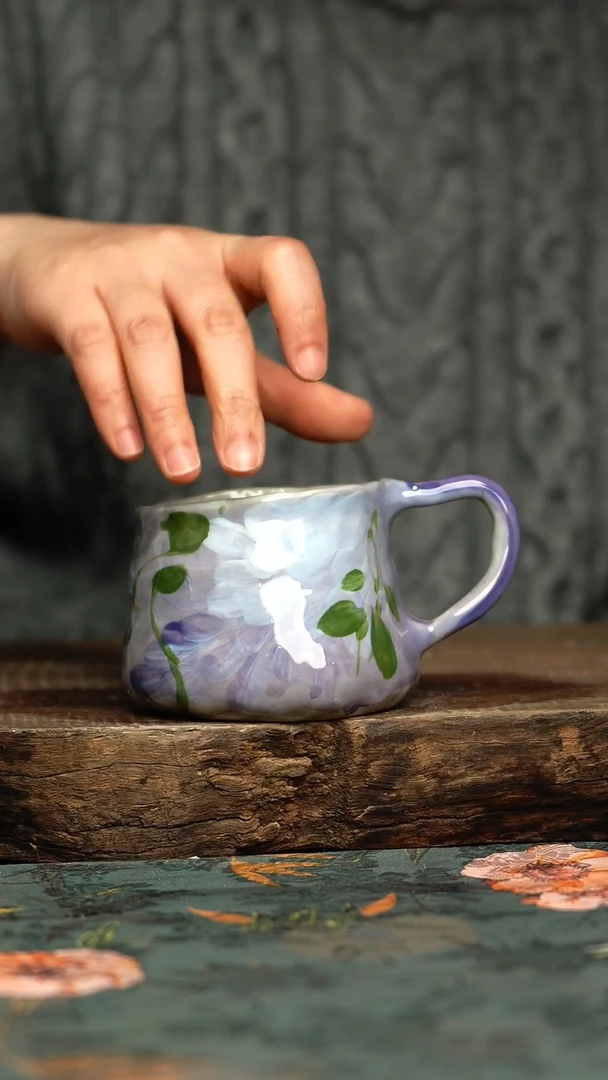 【闪购商品】杯杯釉下彩手工手绘同款陶器