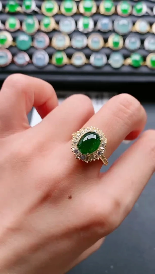 【闪购商品】翡翠戒指银S925镶嵌11111